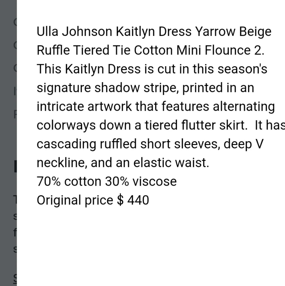 NWOT ULLA JOHNSON KAITLYN FLUTTER SLEEVE DRAWSTRING MINI DRESS IN YARROW - Picture 14 of 14